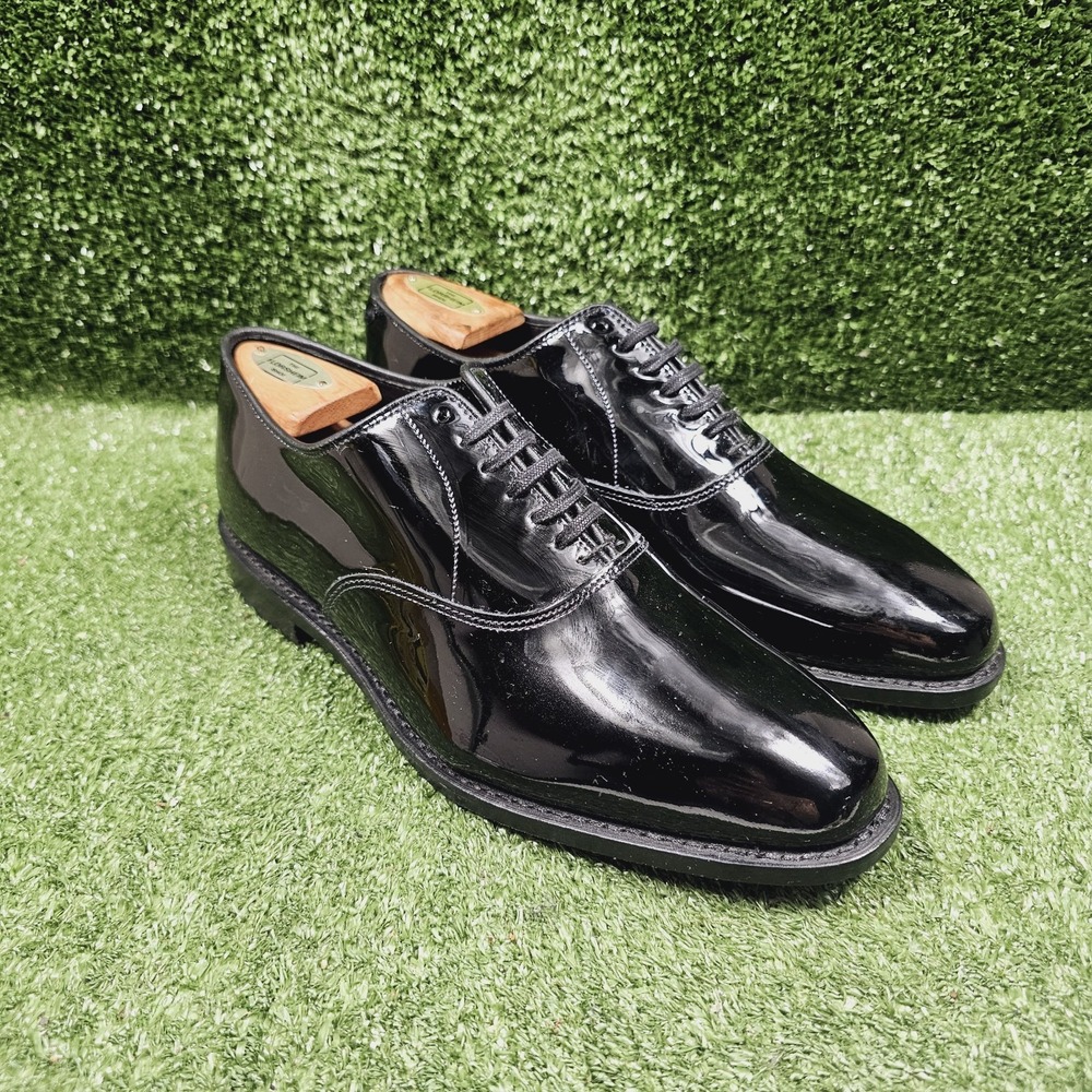 Allen Edmonds Carlyle Black Patent Leather‎ Plain-Toe Oxford Shoes Mens 8.5 EEE